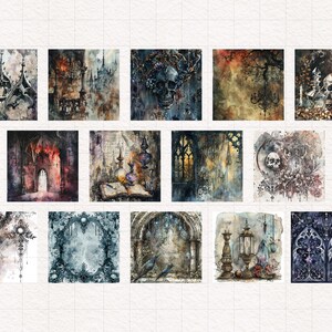 Gothic Ephemera Digital Paper PNG Vintage Halloween Background Dark ...