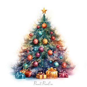 10 Weihnachtsbaum Clipart Hohe Qualität JPGs Urlaub Glam Weihnachtsbaum Sublimation Junk Journal Digitales Papier Handwerk Kommerzielle Lizenz