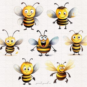 7 Dumme Honigbiene PNG Honigbiene Clipart Wunderliche Insekten 3d Biene Aquarell Bienen Sublimation Lustige Biene Whimsy Honigbiene Grafiken Illustration