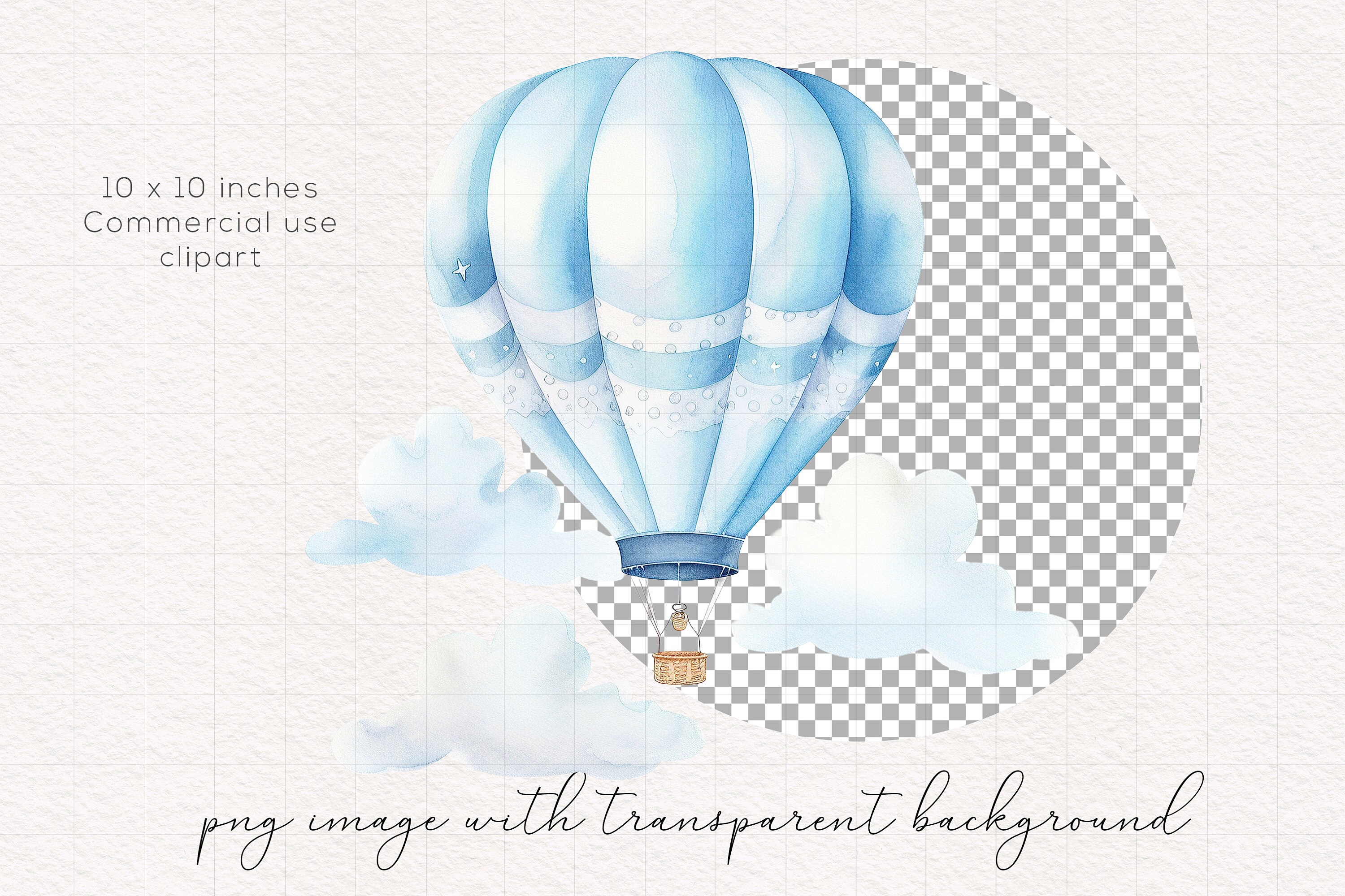 Blue Hot Air Balloon PNG Clipart Nursery Baby Shower Baby Boy Birthday ...