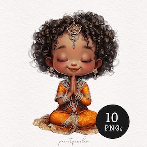 10 Black Girl Praying Clipart Christian Faith Afro Woman PNG Bible Study Jesus Faith Sublimation Transparent Digital Download Commercial Use