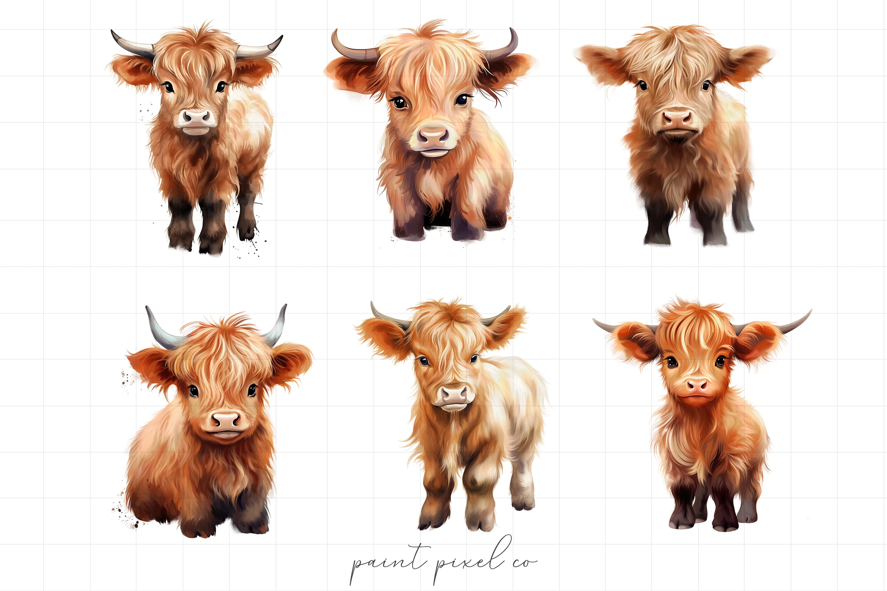 Highland Baby Cow PNG Clipart Western Farm Animals Clip Art Cute Cows ...
