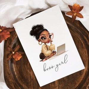 African American Girl Fashionable Black Girl clipart Afro Boss Lady Sublimation Queen Mode Self-made graphics commercial use Digital Sticker image 10