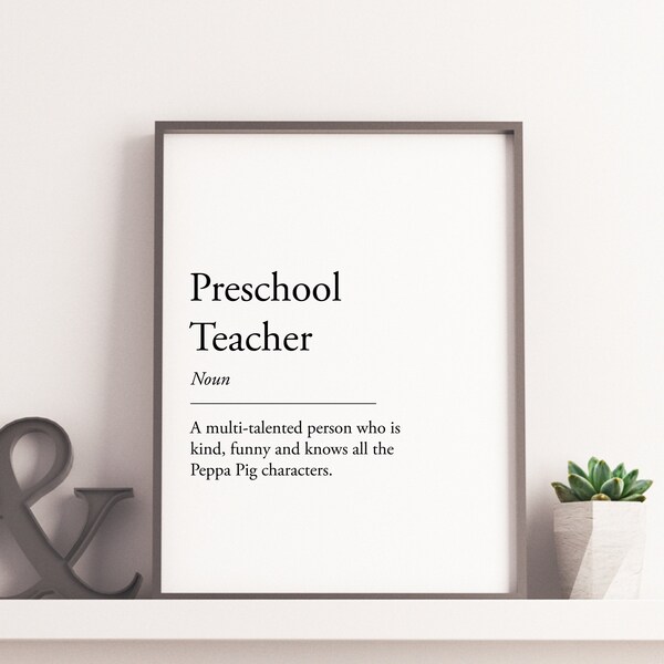 Preschool Teacher Definition Etsy