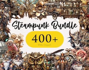 Steampunk clipart PNG Whimsical Steampunk ephemera vehicles goggles Animals Frames Decor Victorian Fantasy Sublimation graphics illustration