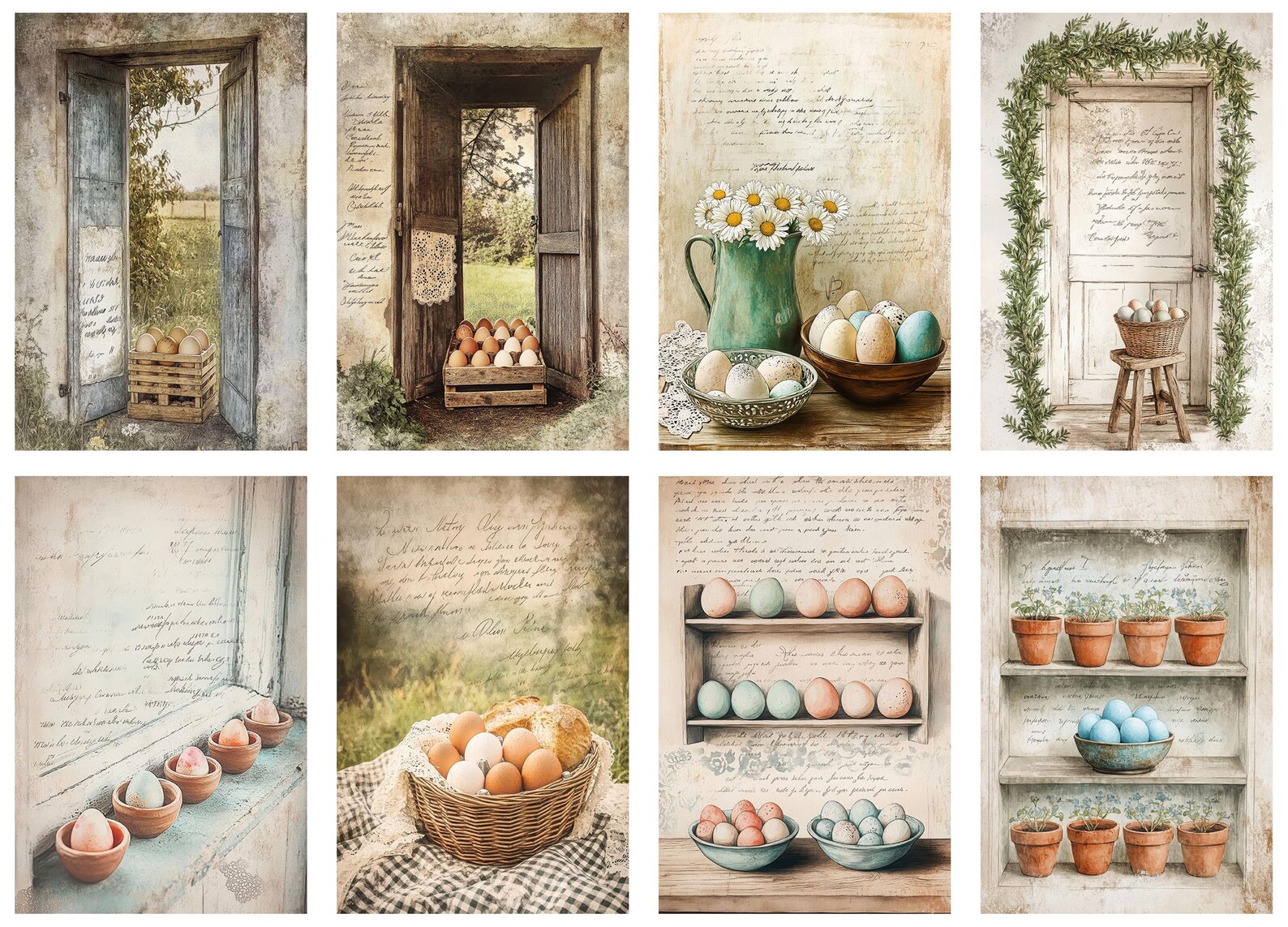 Shabby Chic Easter Junk Journal Papers - Spring Ephemera Printable ...