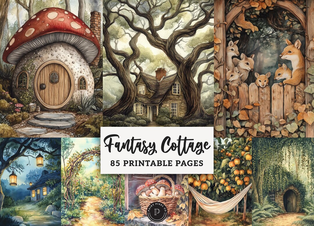 Cozy Cottage Junk Journal Papers - Fantasy Rustic Ephemera Printable ...