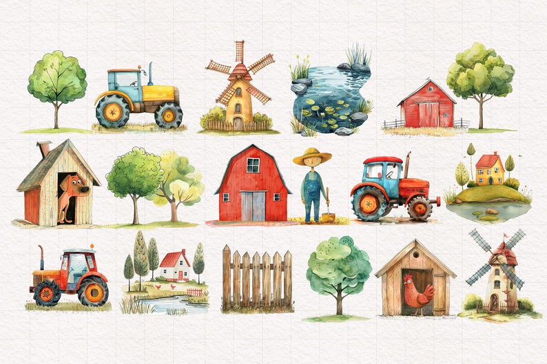 Clipart PNG de animais de fazenda peculiares: vaca, porco, cabra, ovelha, gado. Imagens para sublimação. Galinha. Gráficos divertidos. Ilustração engraçada. imagem 3