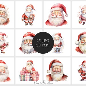 Santa clipart JPGs de alta qualidade Clip art de Natal Feriado xmas JPG Sublimação Diário de lixo Artesanato em papel digital Licença comercial