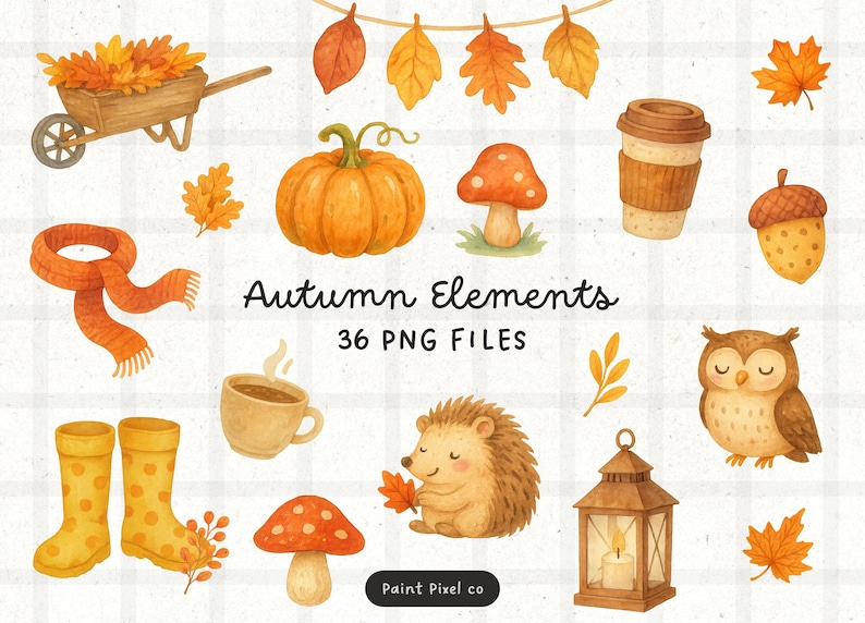 Autumn Elements Clipart - Cute Fall PNG Images (commercial Use ...