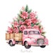 10 Pink Christmas Truck Clipart High Quality Jpgs Watercolor Clip Art ...