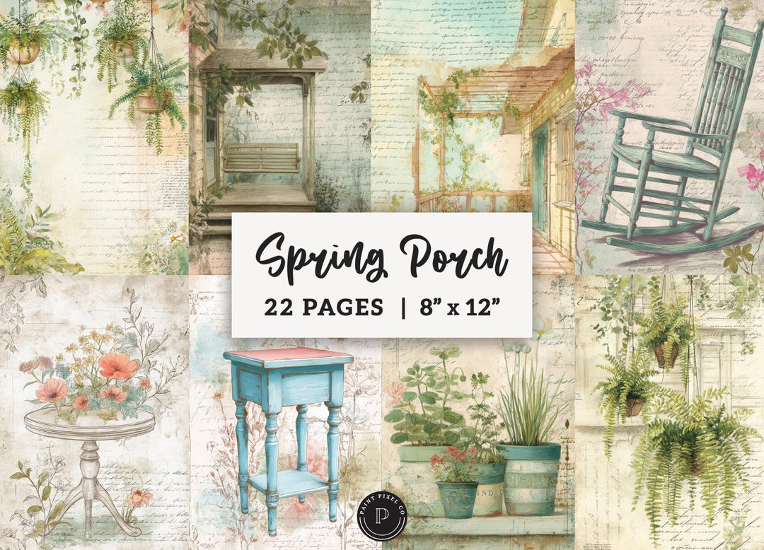 Cottagecore Porch Junk Journal Papers - Shabby Countryside Home ...