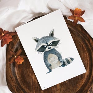 Grumpy Raccoon Clipart Whimsical PNG Angry Raccoon Woodland Sublimation ...