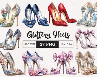 Tacones altos Clipart Stilettos brillantes PNG Chica glamorosa Zapatos de tacón de lujo Zapatos de fiesta Gráficos PNG de moda Diario basura Planificador Scrapbooking Imprimible