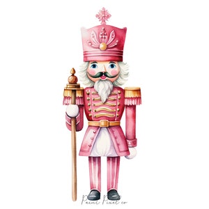 8 clipart de quebra-nozes de Natal rosa JPGs de alta qualidade Clip art de férias Sublimação Diário de lixo Artesanato em papel digital Licença comercial