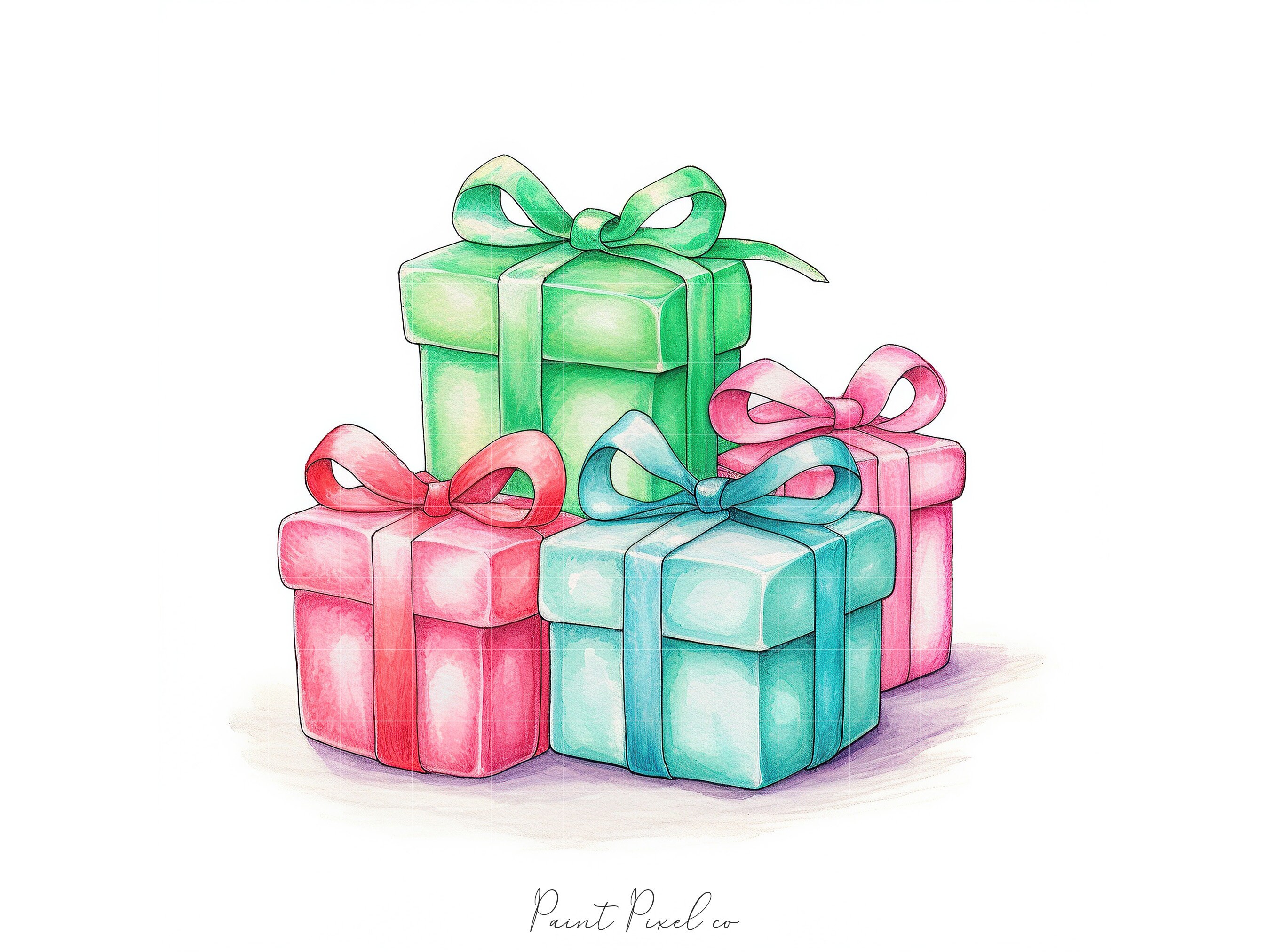 10 Wrapped Gifts Clipart High Quality Jpgs Colorful Presents Birthday ...