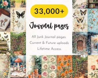 Whole Shop Mega Bundle Digital Pages Watercolor Junk Journal Full store Lifetime access Commercial use Instant Download