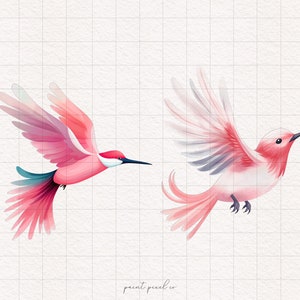 2 schattige roze vogels clipart vogels tuin png Leuke kinderboeken illustratie roze vliegende vogels png