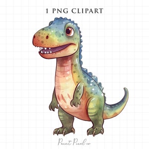 Dinosaurier PNG Dino Clipart T-rex Aquarell Dinosaurier Sublimation Junk Journal Scrapbook Aufkleber Kinderzimmer Kunst Baby Shower Kostenlose kommerzielle Nutzung