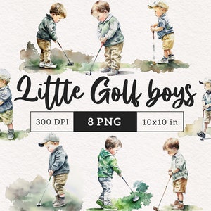 Golf PNG Watercolor Golf Boy Clipart Golf Ball Golf Bag Golf Course Sublimation Junk Journal scrapbook stickers PNG Free commercial use