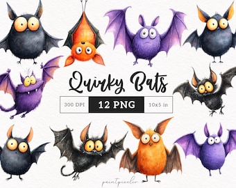 Pipistrello eccentrico PNG Clipart divertente di Halloween Pipistrelli stravaganti Animale carino spettrale Sciocco Clip art di sublimazione Creazione di biglietti d'invito Grafica da scaricare