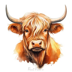 10 Highland cow with flowers Clipart High Quality JPGs Farm animal clip art Sublimation Junk Journal Paper crafting Commercial License