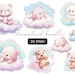 Teddy Bear on Clouds PNG Clipart Baby Shower Nursery Clip Art - Etsy