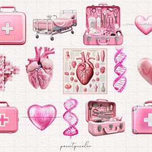 Pink Nurse Clipart Watercolor Medical PNG Healthcare Doctor Sublimation ...