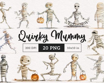 Quirky Mummy PNG Creepy Halloween Mummy Clipart Whimsical mummy Funny dancing graphic Silly Sublimation DTF scrapbooking Junk Journal
