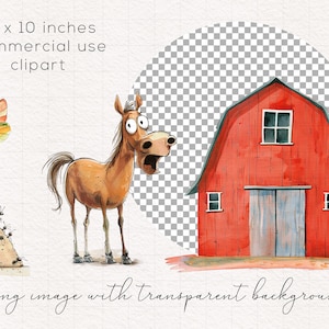 Clipart PNG de animais de fazenda peculiares: vaca, porco, cabra, ovelha, gado. Imagens para sublimação. Galinha. Gráficos divertidos. Ilustração engraçada. imagem 10