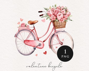 Valentine bike clipart PNG bicycle Romantic love Sublimation transfer clip art cute vehicle graphic illustration card making scrapbookinging