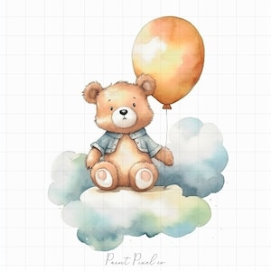 10 Teddy Bear Clipart High Quality JPGs Wall Art Scrapbook Junk Journals Digital Planners Commercial License Digital Download