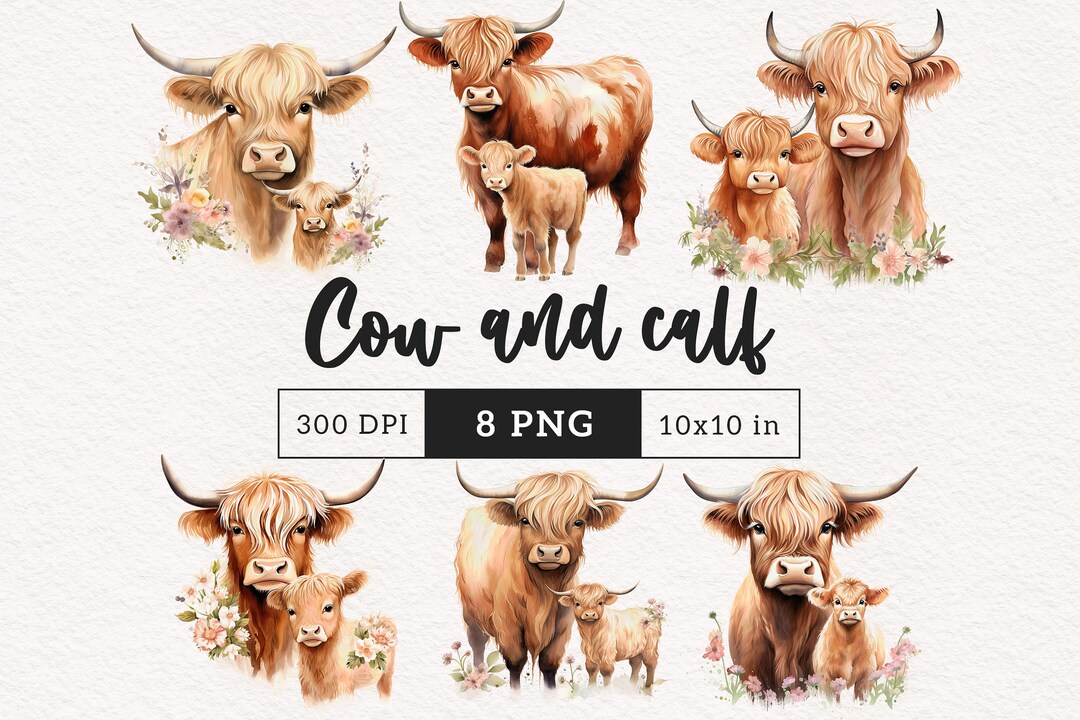 Highland Cow PNG Clipart Western Farm Animals Clip Art Baby Animal ...