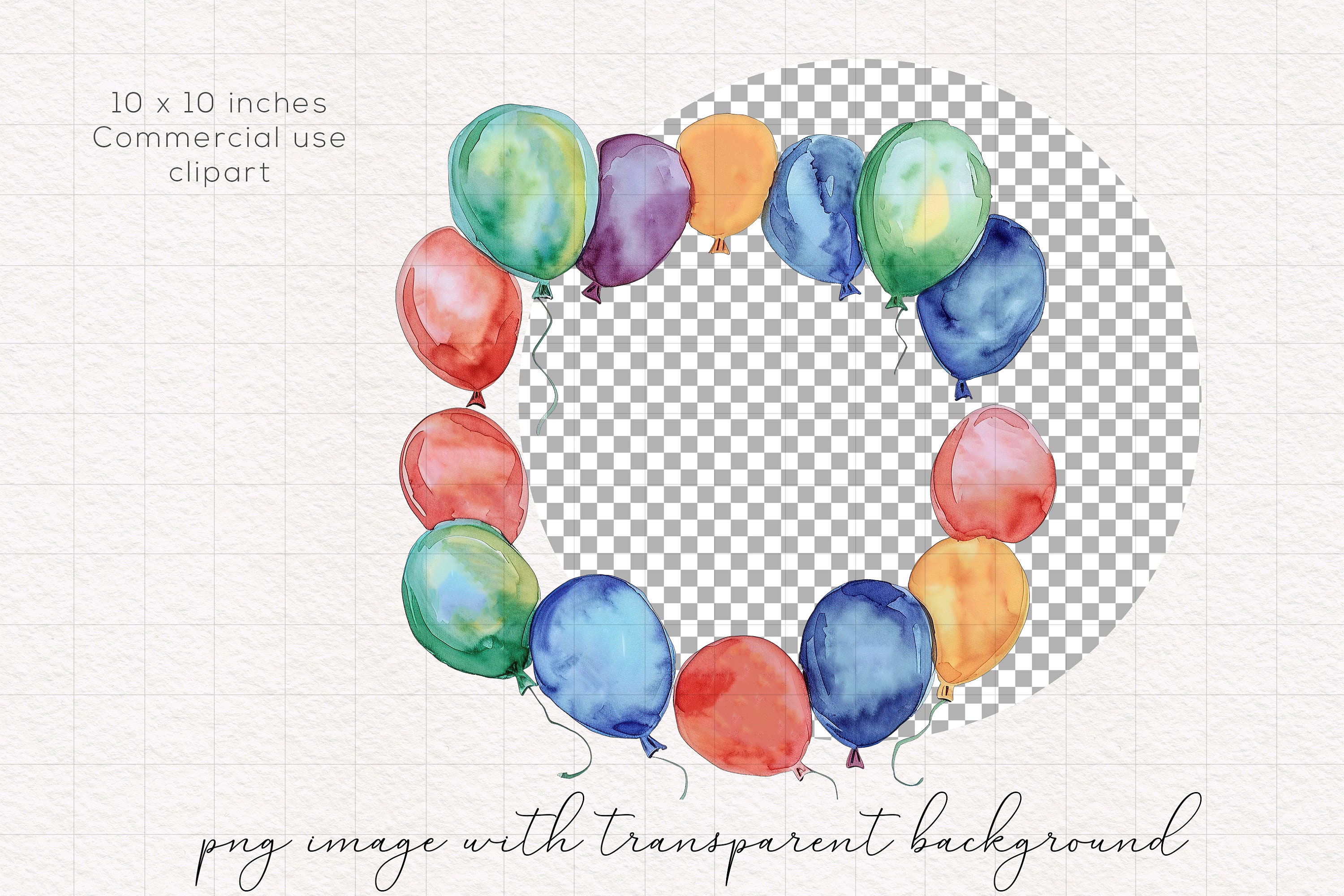 Balloon Pattern Border Watercolor Birthday Balloon Borders & Frames Clipart PNG Rainbow ...