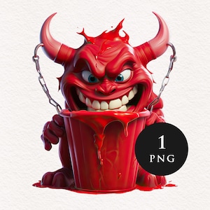 Horror devil clipart PNG gothic red hades hell skull wiccan dark scary Halloween Clip art graphic illustration PNGs Sublimation Transfer