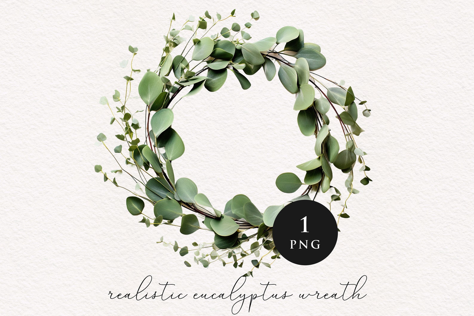 Eucalyptus Wreath Clipart PNG Realistic Sublimation Transfer Clip Art ...
