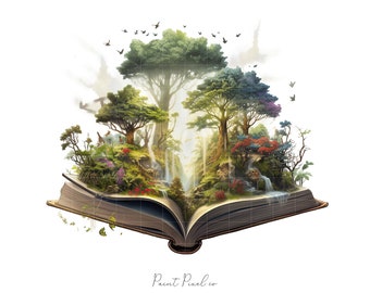 8 Fantasy book Clipart High Quality JPGs Magical open book clipart Sublimation Junk Journal Digital paper crafting Commercial License