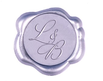 Custom Interlocking Initial Wax Seal Stamp, Any Logo Can Be Engraved, Personalized Floral & Initial Design, Initial Wax Stamp for Wedding