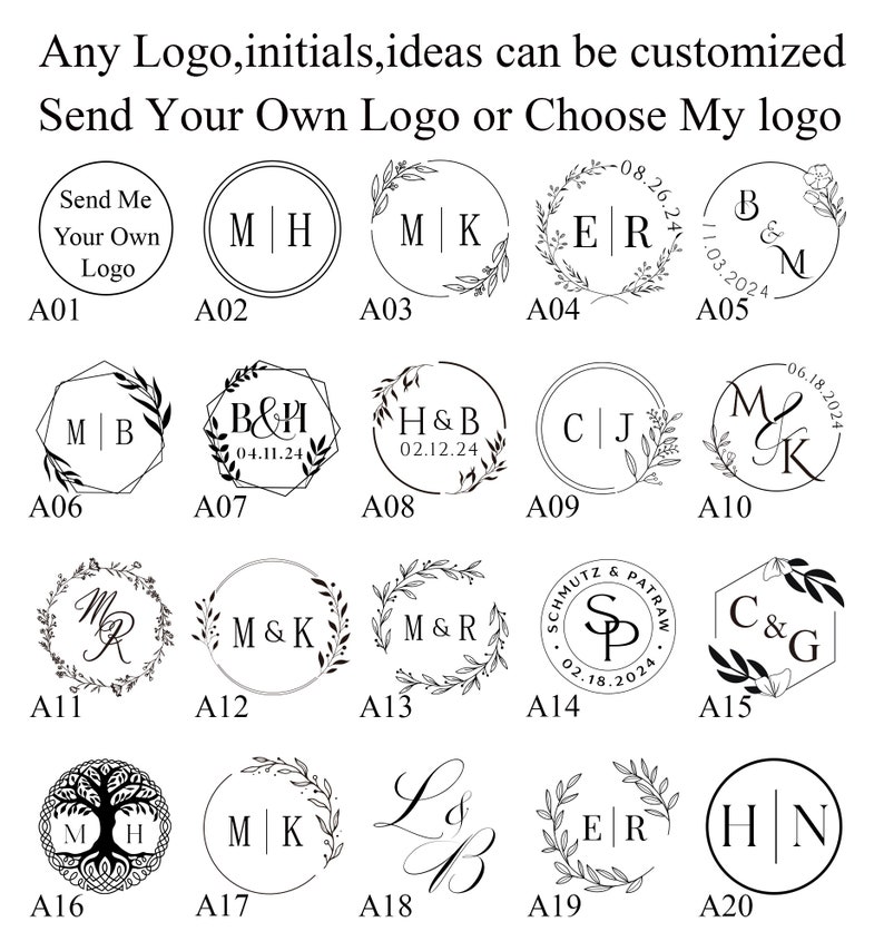 Custom wax seal stamp kit for wedding invitation / Personalized wax stamp kit / Custom wax seal kit / Arrives in Approximately 6-8 Days image 3