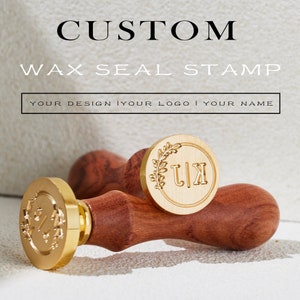 Custom wax seal stamp kit for wedding invitation / Personalised wax stamp kit / Custom wax seal kit / Custom wax seal stamp kit for gift Bild 1