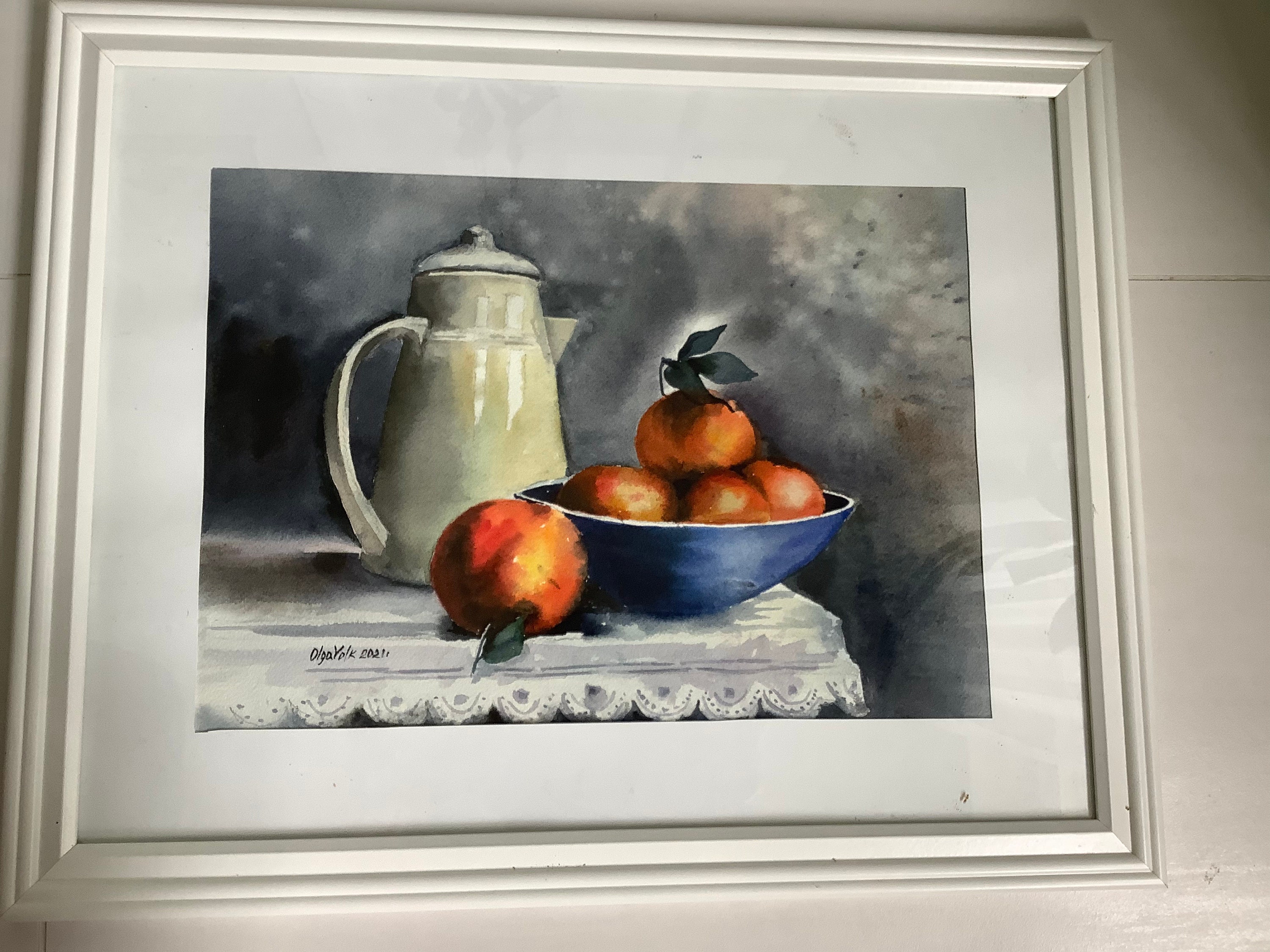 水差しのある水彩画の静物画 - Etsy 日本