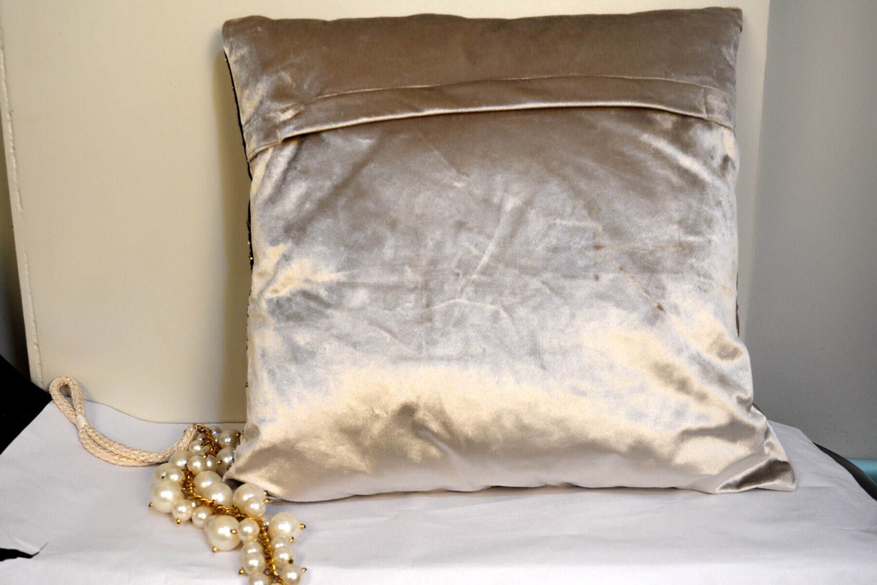 Buy Off White Textured Pillow Cover Luxury Abstract Cushion Online in