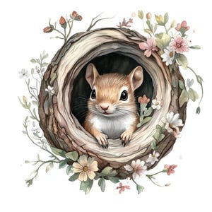 Conjunto de 10 imágenes prediseñadas de ardillas adorables, acuarela digital, ilustración de animales del bosque, naturaleza, gráficos, vida silvestre