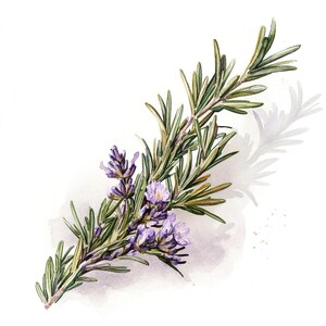 10 rametti di rosmarino clipart set pittura ad acquerello digitale illustrazione di erbe grafica botanica pianta aromatica clip art culinaria bundle