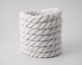 Pearl White Chunky Laces - Extra Long 10mm Thick Cotton Rope Shoelaces for Air Force 1 Sneakers