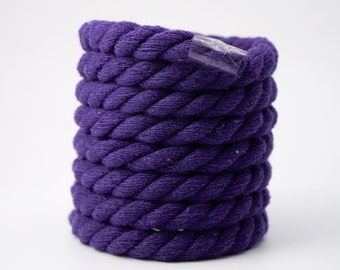 Royal Purple Chunky Laces - Extra Long 10mm Thick Cotton Rope Shoelaces for Air Force 1 Sneakers