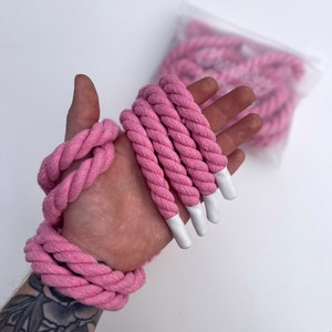 Chunky Laces Pink 14mm thick shoelaces 140cm length , made from macrame twisted cotton rope, wrapped with custom colour aglet tips. These premium laces transform classic sneakers with a unique style, merging personal flair with aesthetics.