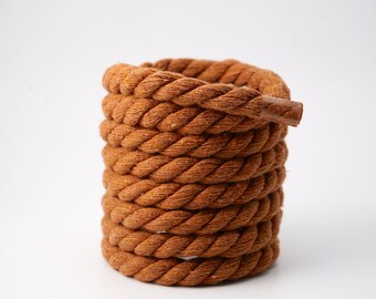 Chunky Laces Espresso Brown with Clear Tips, 14mm Thickness Cotton Rope Shoelaces, Natural Twisted For Custom Sneakers AF1's