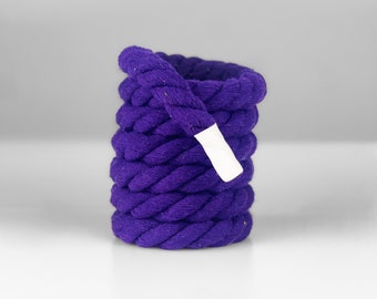 Gros lacets violet royal avec pointes blanches, lacets en corde de coton de 14 mm d'épaisseur, torsadés naturels pour baskets personnalisées AF1