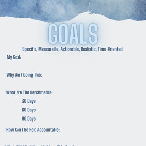 SMART Goal Worksheet Blue